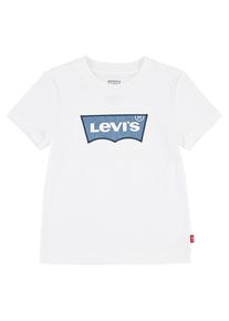 T-Shirt LEVI'S KIDS "LVN MY FIRST BATWING TEE", Jungen, Gr. 4 (104), wei&szlig; (hellwei&szlig;), Jersey, Obermaterial: 100% Baumwolle, bestickt, regular fit normal, Rundhals, gerader Abschluss, Shirts T-Shirt, mit Logo Stickerei