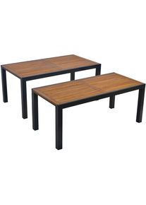 Gartentisch Merxx "Flex", grau (graphit, natur, graphit, natur), H:80cm T:100cm, Tische, Gartentisch, BxTxH: 180-300x100x74/80 cm
