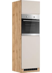 Backofen/K&uuml;hlumbauschrank KOCHSTATION "KS-Virginia,neu in verbesserter Ausf&uuml;hrung", matt kaschmir, wotaneiche, B:60cm H:200cm T:60cm, MDF, Schr&auml;nke, Backofen/K&uuml;hlumbauschrank, Breite 60 cm, H&ouml;he 200 cm, Nische f&uuml;r Ofen B/H/T: 56/59/55 cm