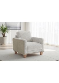 Sit & More Sessel SIT & MORE "Concept", beige (ivory), B:89cm H:84cm T:90cm, 100% Polyester, Sessel, Sessel, mit R&uuml;ckenkissen