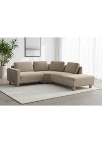 Sit & More Ecksofa SIT & MORE "Concept", taupe, B:223cm H:84cm T:251cm, 100% Polyester, Sofas, Ecksofa, Modernes Sofa in drei Fu&szlig;farben zur Auswahl
