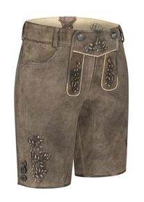 N&uuml;bler Trachtenlederhose N&Uuml;BLER "Lederhose kurz Valerie", Herren, Gr. 44, EURO, braun, Obermaterial: 100% Lammleder LEL., Hosen Trachtenlederhose