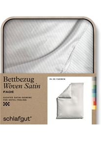 Bettbezug Schlafgut "Premium Bettbezug Woven Fade Satin (1 St)", wei&szlig; (full wei&szlig;, sand light), L:200cm, Mako-Satin, Obermaterial: 100% Baumwolle, Bettbez&uuml;ge, Bettbezug, Ton-in-Ton Rei&szlig;verschluss, Fadendichte von 300tc, Streifen, OEKO Tex