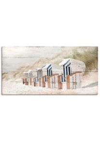 Leinwandbild OTTO HOME "Strandk&ouml;rbe in Holzoptik", beige (farbe bild(er): naturfarben), B:100cm H:50cm T:2cm, Canvas, Bilder, Leinwandbild