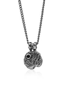 Kette mit Anh&auml;nger HAZE & GLORY "Halskette Zirkonia - Black Circle 925 Silber" Gr. 60, silber, Halsketten, Damen, 60, ohne Stein, Silber 925 (Sterlingsilber), Kette mit Anh&auml;nger