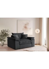 XXL-Sessel OTTO HOME "Soft&Cosy, B: 151 cm - OTTO. Verl&auml;ssliche Qualit&auml;t.", schwarz, B:151cm H:93cm T:123cm, 100% Polyester, Sessel, XXL-Sessel, Mega-Sessel, Cord oder Chenille-Struktur, mit 2 Zierkissen