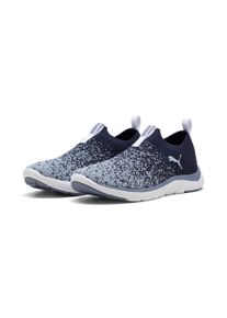 Slip-On Sneaker Puma "SOFTRIDE REMI SLIP-ON KNIT WN'S", Damen, Gr. 41, blau (Puma navy, snow mountain blau, gray sky), Textil, Schuhe Slip-On Sneaker, f&uuml;r Sport, mit SOFTFOAM+ D&auml;mpfung, aus gestricktem Textil