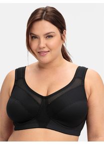 Sport-BH sheego, Damen, Gr. 90, Cup C, schwarz, 90% Polyester, 10% Elasthan, BHs Sport-BH