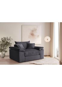 XXL-Sessel OTTO HOME "Soft&Cosy, B: 151 cm - OTTO. Verl&auml;ssliche Qualit&auml;t.", grau (anthrazit), B:151cm H:93cm T:123cm, 100% Polyester, Sessel, XXL-Sessel, Mega-Sessel, Cord oder Chenille-Struktur, mit 2 Zierkissen