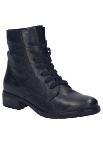 Schn&uuml;rstiefelette Josef Seibel "Kate 17", Damen, Gr. 37, schwarz, Leder, Schuhe Schn&uuml;rstiefelette, Stiefelette, Boots, Kurzstiefel mit modischem Blockabsatz