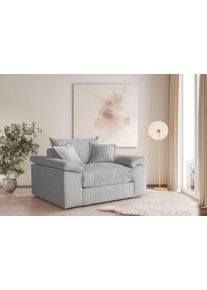 XXL-Sessel OTTO HOME "Soft&Cosy, B: 151 cm - OTTO. Verl&auml;ssliche Qualit&auml;t.", grau (hellgrau), B:151cm H:93cm T:123cm, 100% Polyester, Sessel, XXL-Sessel, Mega-Sessel, Cord oder Chenille-Struktur,mit 2 Zierkissen