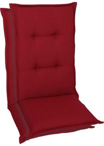 Hochlehnerauflage GO-DE, rot (kirschrot), B:50cm T:120cm, Polyester, Polsterauflagen, Hochlehnerauflage, in verschiedenen Ausf&uuml;hrungen