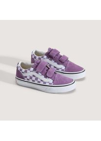 Sneaker Vans "Old Skool V", M&auml;dchen, Gr. 27, lila (frt, color theory checkerboard prism lila), Leder, Schuhe Sneaker