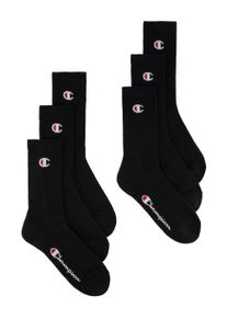 Tennissocken Champion, Damen, Gr. 39-42, Sockengr&ouml;&szlig;e, schwarz (6x schwarz), Obermaterial: 70% Baumwolle, 28% Polyester, 2% Elasthan, Socken Tennissocken, 6er-Pack, sportliche Tennissocken, mit Logoschriftz&uuml;gen, aus Baumwolle
