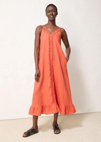 Maxikleid aus reinem Leinen, rot, Gr&ouml;&szlig;e 52, Leinen, bonprix