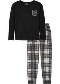 Pyjama aus reiner Baumwolle, schwarz, Gr&ouml;&szlig;e 48/50 (M), mit Baumwolle, bonprix