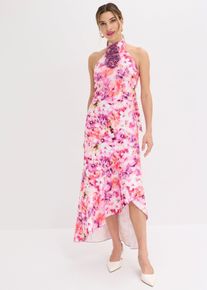 Abendkleid mit Blumen-Applikation, pink, Gr&ouml;&szlig;e 48, bonprix