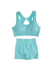 Women's Sports Fitness Yoga Suit Set Breathable Elastic Shorts Peach Bottom Smiling Face Design Beautiful Back Bra Yoga Pant