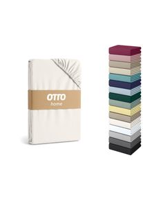 Spannbettlaken OTTO HOME "Cremona Baumwolle-Elasthan", wollwei&szlig;, B:180cm L:200cm, Jersey (145 g/m&sup2;), Obermaterial: 96% Baumwolle, 4% Elasthan, Bettlaken, Spannbettlaken, NEU bis 30 cm H&ouml;he, Bettlaken in PREMIUM Qualit&auml;t, auch Zwirn-Jersey