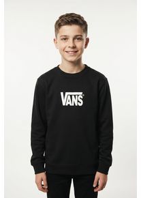 Sweatshirt Vans "STRETCH LOGO CREW", Jungen, Gr. XL, schwarz, wei&szlig;, Sweatware, Obermaterial: 56% Baumwolle, 44% Polyester, unifarben, Basic normal, Rundhals, Rippb&uuml;ndchen, Sweatshirts Sweatshirt, f&uuml;r Kinder, sportlicher Stil, f&uuml;r Freizeit und aktive Tage