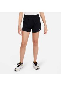 Funktionsshorts Nike "G NK DF ONE WVN HR SHORT", Kinder, Gr. XS (116/122), N-Gr, schwarz (schwarz, wei&szlig;), Web, Obermaterial: 100% Polyester, Hosen Funktionsshorts, mit Bundtasche im hinteren Bund