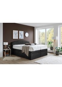 Boxspringbett "Madeira", schwarz, B:215cm L:210cm, Westfalia Schlafkomfort, Komplettbetten, Boxspringbett
