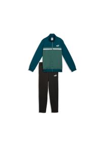 Trainingsanzug Puma "POLY COLORBLOCK SUIT B", Jungen, Gr. 176, gr&uuml;n (midnight petrol), Trikot, Obermaterial: 100% Polyester, regular fit, Sportanz&uuml;ge Trainingsanzug, zweiteiliges Set, mit Rei&szlig;verschluss am Oberteil, aus Polyester