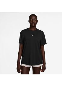 T-Shirt Nike "W NK ONE RELAXED DF SS TOP", Damen, Gr. L, schwarz (schwarz, wei&szlig;), Jersey, Obermaterial: 81% Polyester, 13% Baumwolle, 6% Elasthan, normal, Rundhals, Shirts T-Shirt, Kurzarm-Design, mit Rundhalsausschnitt, aus Jersey, gerader Abschluss