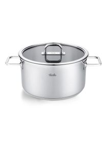 Kochtopf Fissler "Viseo Pro", silberfarben, &Oslash;:24cm, T&ouml;pfe, Kochtopf, Edelstahl-Kochtopf mit Glasdeckel und Superthermic Boden