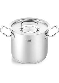 Kochtopf Fissler "ORIGINAL-PROFI COLLECTION hoher Kochtopf", silber (silberfarben), &Oslash;:28cm, T&ouml;pfe, Kochtopf, mit breitem Sch&uuml;ttrand, Kaltmetallgriffen. Made in Germany