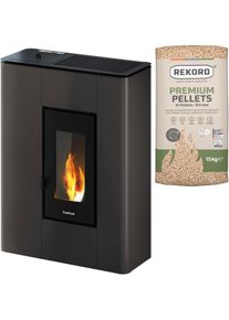 Pelletofen FreePoint "&raquo;Atrium 5&laquo; Antrazit", transparent (antrazit), Kamin&ouml;fen, Pelletofen