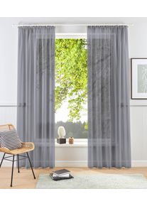 Gardine OTTO HOME "XANA" Gr. 4, grau, B:145cm H:245cm, Voile, Polyester, Gardinen, Gardine, Bestseller, einfarbig, 1 bzw. 2 Schals, pflegeleicht, Beststeller