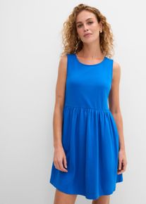 Shirtkleid bonprix, Damen, Gr. 48/50 (XL), N-Gr, azurblau, Obermaterial: 100% Baumwolle, bequem, Kleider Shirtkleid, bequeme Passform, ohne &Auml;rmel, mit Eingriffstaschen, aus Baumwolle