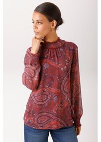 Schlupfbluse Aniston CASUAL, Damen, Gr. 44, rot (bordeaux, dunkelrot, zimt, sand, schwarz), Chiffon, Obermaterial: 100% Polyester. Futter: 95% Viskose, 5% Elasthan, Paisley, bedruckt, figurumspielend h&uuml;ftbedeckend, Smokb&uuml;ndchen mit Gummizug, Blusen Schlupfbluse, mit gro&szlig;fl&auml;chigen, trendfarbenen Paisley-Muster - NEUE KOLLEKTION