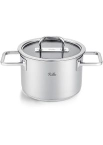 Kochtopf Fissler "Viseo Pro", silberfarben, &Oslash;:16cm, T&ouml;pfe, Kochtopf, Edelstahl-Kochtopf mit Glasdeckel und Superthermic Boden