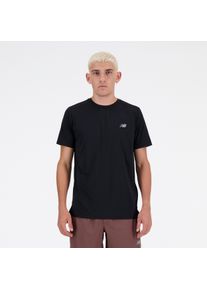 Laufshirt New Balance "Sport Essentials T-Shirt Mens TOP-36319", Herren, Gr. M, schwarz, Web, Obermaterial: 100% Polyester, gestreift, unifarben, regular fit normal, Rundhals, eng normaler Saum, Shirts Laufshirt, Kurzarm-Design, mit Rundhalsausschnitt, atmungsaktiv, aus Polyester