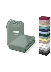 Spannbettlaken OTTO HOME "Cremona Baumwolle-Elasthan", jade, B:90cm L:200cm, Jersey (180 g/m&sup2;), Obermaterial: 96% Baumwolle, 4% Elasthan, Bettlaken, Spannbettlaken, NEU bis 30 cm H&ouml;he, Bettlaken in PREMIUM Qualit&auml;t, auch Zwirn-Jersey