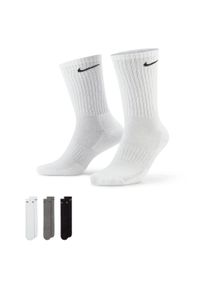 Funktionssocken Nike "U NK EVERYDAY CSH CRW 3PR 132", Damen, Gr. XL (46/50), wei&szlig; (multi, color), Obermaterial: 69% Baumwolle, 28% Polyester, 2% Elasthan, 1% Nylon, Socken Funktionssocken, mit dicker Frottee-Sohle, sportliches Design, maschinenwaschbar