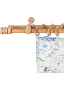Gardinenstange SN DECO GROUP "Pisa", braun (eichefarben), L:220cm, Holzwerkstoff, Gardinenstangen, Gardinenstange, 28 mm, Holz, verschiedene L&auml;ngen und Farben, Komplettset