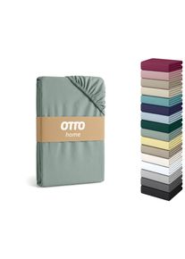 Spannbettlaken OTTO HOME "Cremona Baumwolle-Elasthan", jade, B:180cm L:200cm, Jersey (145 g/m&sup2;), Obermaterial: 96% Baumwolle, 4% Elasthan, Bettlaken, Spannbettlaken, NEU bis 30 cm H&ouml;he, Bettlaken in PREMIUM Qualit&auml;t, auch Zwirn-Jersey