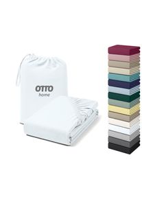 Spannbettlaken OTTO HOME "Cremona Baumwolle-Elasthan", wei&szlig;, B:200cm L:200cm, Zwirn-Jersey (220g/m&sup2;), Obermaterial: 96% Baumwolle, 4% Elasthan, Bettlaken, Spannbettlaken, NEU bis 30 cm H&ouml;he, Bettlaken in PREMIUM Qualit&auml;t, auch Zwirn-Jersey