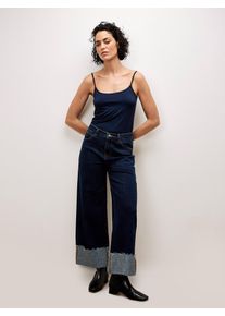 Regular-fit-Jeans Apricot "Mid waist Jeans", Damen, Gr. XL (42), N-Gr, blau (navy), Obermaterial: 93% Baumwolle CO. 4% Polyester PES. 2% Viskose CV. 1% Elasthan EL., uni, Jeans Regular-fit-Jeans, mit breitem Umschlag