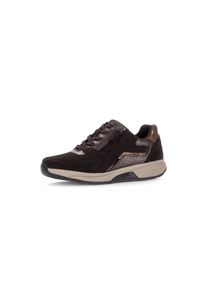 Keilsneaker ROLLINGSOFT, Damen, Gr. 41, braun, Leder, Lederimitat, Schuhe Keilsneaker, Halbschuh, Schn&uuml;rer mit Kontrastbes&auml;tzen