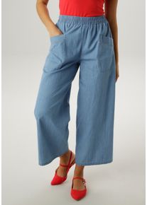 7/8-Jeans Aniston SELECTED, Damen, Gr. 48, N-Gr, beached, Web, Obermaterial: 100% Baumwolle, unifarben, l&auml;ssig geschnitten 7/8-L&auml;nge, Jeans 7/8-Jeans, weiter Oberschenkel und der weiter Beinverlauf