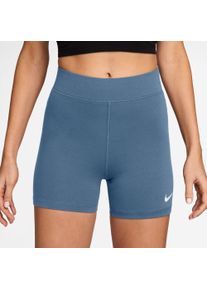 Leggings Nike Sportswear "Nike Sportswear Classic Women's High-Waisted 5" Biker Shorts", Damen, Gr. XL, N-Gr, work blau, wei&szlig;, Obermaterial: 47% Baumwolle, 41% Polyester, 12% Elasthan, Hosen Leggings, 5-Zoll-L&auml;nge, aus Baumwolle, Polyester und Elasthan