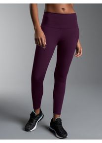 Leggings TRIGEMA "TRIGEMA Leggings mit reflektierendem Schwinge", Damen, Gr. XXL, Normalgr&ouml;&szlig;en, lila (aubergine), Single Jersey, 75% Nylon, 25% Elasthan, Hosen Leggings