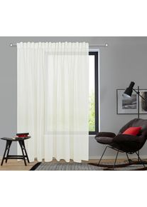 Gardine OTTO HOME "Dolly" Gr. 4, beige, B:450cm H:145cm, Polyester, Gardinen, Gardine, Transparent, Gewebt, Polyester