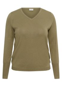 Strickpullover Kaffe CURVE "Damen Strickpullover KClizzy", Damen, Gr. M, gr&uuml;n (aloe), Obermaterial: 80% Viskose LENZING ECOVERO CV LenzEcov. 20% Nylon NY., Pullover Strickpullover