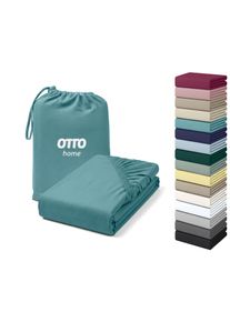 Spannbettlaken OTTO HOME "Cremona Baumwolle-Elasthan", petrol, B:200cm L:200cm, Zwirn-Jersey (220g/m&sup2;), Obermaterial: 96% Baumwolle, 4% Elasthan, Bettlaken, Spannbettlaken, NEU bis 30 cm H&ouml;he, Bettlaken in PREMIUM Qualit&auml;t, auch Zwirn-Jersey