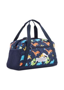 Sporttasche Puma "PHASE AOP EXTRA SMALL SPORTS BAG", M&auml;dchen, bunt (Puma navy, sporty dino aop), Netz, Obermaterial: 100% Polyester, gemustert, Taschen Sporttasche, Sporttasche, mit verstellbaren Schulterriemen
